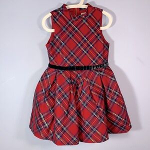 American girl truly me size 6 sleeveless holiday Christmas red plaid tartan